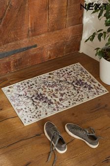 Mauve Purple Washable Floral Doormat (159339) | CA$19