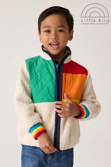 Colour block borg jacket best sale
