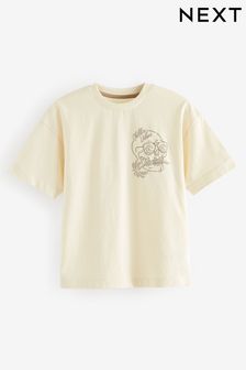 Neutral Skull Relaxed Fit Short Sleeve Graphic T-Shirt (3-16yrs) (159986) | 20 QAR - 35 QAR