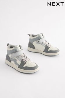 Grey Elastic Lace High Top Trainers (160046) | $46 - $58