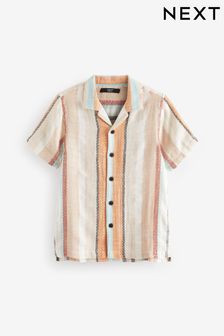 Multi Short Sleeves Textured Stripe Shirt (3-16yrs) (160454) | SGD 22 - SGD 32
