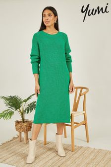 Yumi Green Knitted Midi Dress (160595) | 157 zł