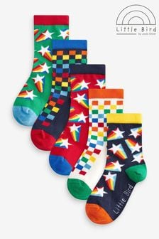 Little Bird by Jools Oliver Multi Star and Checkerboard Socks 5 Pack (160729) | KRW21,300 - KRW25,600