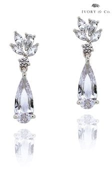 Ivory & Co Rhodium Harrogate Classic Crystal Drop Earring (160853) | LEI 239