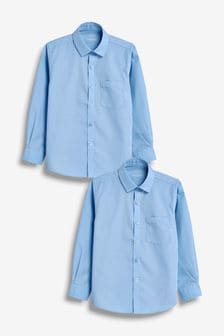 Blue Regular Fit 2 Pack Long Sleeve School Shirts (3-17yrs) (160945) | 286 UAH - 446 UAH