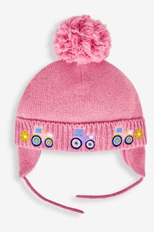 JoJo Maman Bébé Pink Tractor Embroidered Hat (161157) | $23