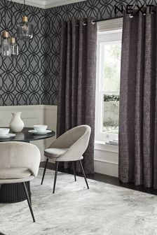 French Grey Heavyweight Chenille Eyelet Lined Curtains (161540) | INR 6,095 - INR 17,778