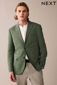 Sage Green - Slim Fit - Linen Blend Blazer (161765) | kr1 290