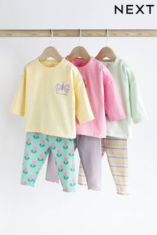 Pastel Character 6 Piece Baby T-Shirts and Leggings Set (162207) | SGD 50 - SGD 53