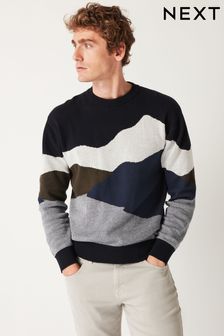 Sweter z regularnym wzorem i długim rękawem (162217) | 115 zł