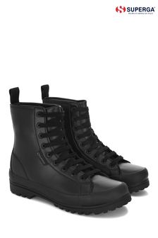 Superga 2643 Alpina Faux Leather Black Boots (162263) | €59