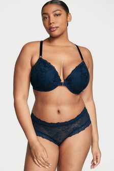 Victoria's Secret Noir Navy Blue Cheeky Posey Lace Knickers (162306) | €14