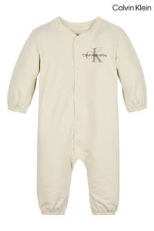 Calvin Klein Unisex Newborn Cream Monogram Bodysuit (162746) | €86
