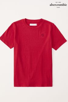 Czerwona koszulka Abercrombie & Fitch z krótkim rękawem (163015) | 47 zł