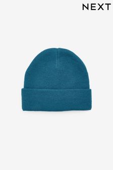 Petrol Blue Flat Knit Beanie Hat (3mths-16yrs) (163037) | €3 - €5