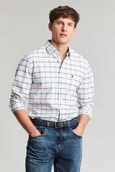 Joules Welford White/Blue Cotton Check Shirt (163150) | €94