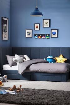 Soft Marl Petrol Blue Marlowe Kids Upholstered Bed Frame (163187) | €875