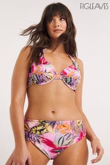 Figleaves Pink Fiji Underwired Halterneck Bikini Top