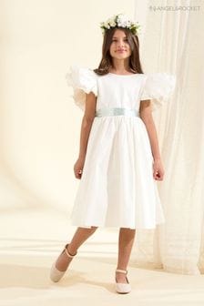 Angel & Rocket White Taffeta Ruffle Bow Sylvie Dress (163695) | OMR36 - OMR41