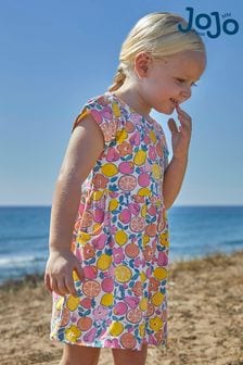 JoJo Maman Bébé Pink Summer Fruit Print Drop Shoulder Dress (163754) | €36