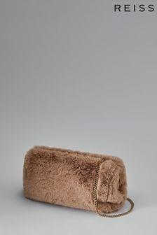 Reiss Natural Monza Faux Fur Clutch Bag (163873) | NT$5,880