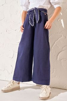 Angel & Rocket Blue Erica Tie Waist Cropped Trousers (163952) | $41 - $48