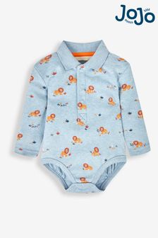 JoJo Maman Bébé Blue Boys' Lion Polo Shirt Baby Body (163986) | TRY 505