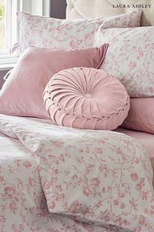 Laura Ashley Blush Pink 200 Thread Count Aria Duvet Cover and Pillowcase Set