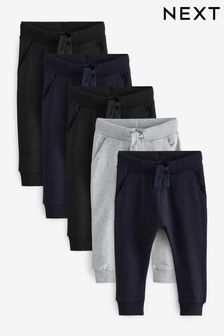 Black/Navy/Charcoal Joggers 5 Pack (3mths-7yrs) (164334) | 14,570 Ft - 16,650 Ft