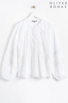 Bela čipkasta bluza s kvačkanim robom Oliver Bonas (164345) | €32