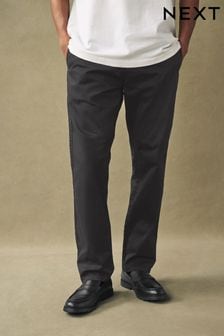 Black Slim Fit Premium Laundered Stretch Chinos Trousers (164401) | $50
