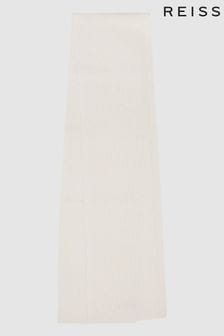 Reiss Ecru Chesterfield Merino Wool Ribbed Scarf (164464) | $166