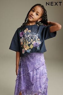 Purple Asymmetric Paisley Skirt And T-Shirt Set (3-16yrs) (164560) | €29 - €36
