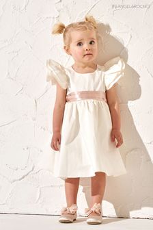 Angel & Rocket Cream Sylvie Sateen Sash Bow Dress