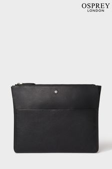 Schwarz - Osprey London Business Class Tech-Tasche aus Leder (165081) | 195 €