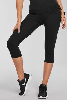 Black Tummy Control High Waisted Cropped Sculpting Leggings (165113) | ₪ 73