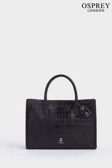 أسود - حقيبة حمل كبيرة Wentworth من الجلد الإيطالي من Osprey London (165128) | ر.ق 2,227