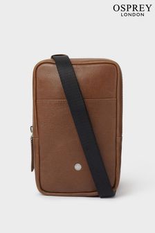 Brown - Osprey London Business Class Leather Phone Bag (165227) | €97