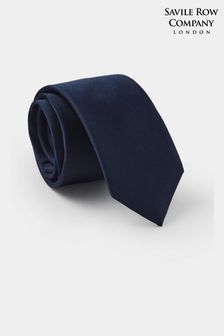 Savile Row Company Navy Fine Twill Skinny Silk Tie (165341) | AED153