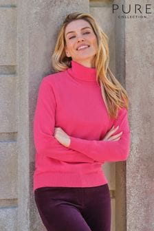Pure Collection Cashmere Polo Neck Sweater