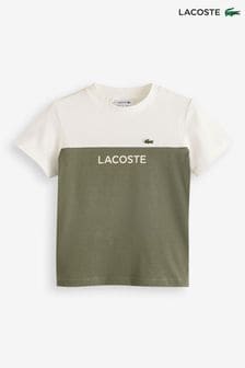 Lacoste Childrens Colourblock Organic Cotton Logo T-Shirt