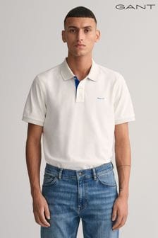 Кремовый - Рубашка поло с контрастным воротником GANT (165933) | €106