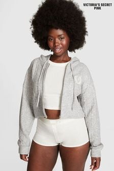 Gris chiné - Sweat à capuche Victoria’s Secret rose zippé en maille torsadée (166428) | €59