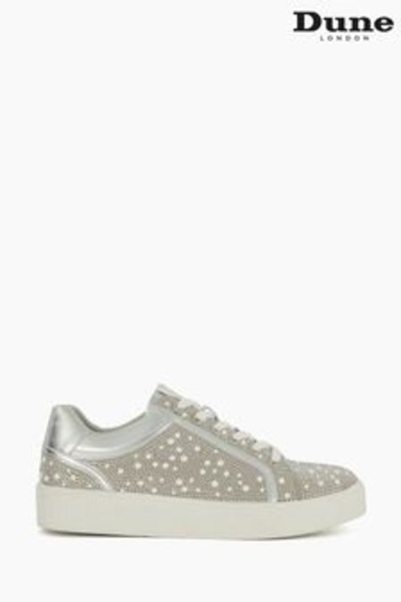 Dune London Silver Everleas Embellished Cupsole Trainers (166606) | 114 €