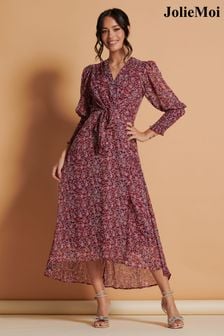 Jolie Moi Red Chiffon Print Maxi Dress (166686) | 115 €