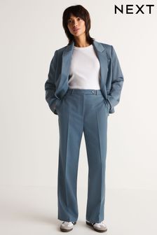 Blue Tailored Twill Straight Leg Trousers (166750) | AED80