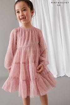 Mint Velvet Pink Heart Mesh Dress (166801) | €42 - €47