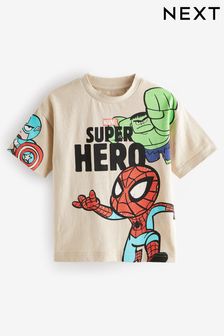 Ecru Marvel Superhero Short Sleeve T-Shirt (9mths-8yrs) (166834) | KRW17,100 - KRW21,300