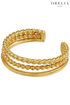 Orelia London Gold Plated Triple Illusion Adjustable Ring (167066) | DKK220