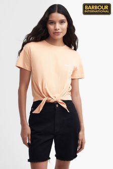 Orange - Barbour® International Soules T-Shirt zum Binden vorne (167343) | 46 €